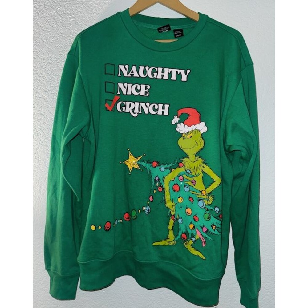 Grinch Sweatshirt Adult Small Merry Grinchmas Light Up Christmas Ugly Sweater